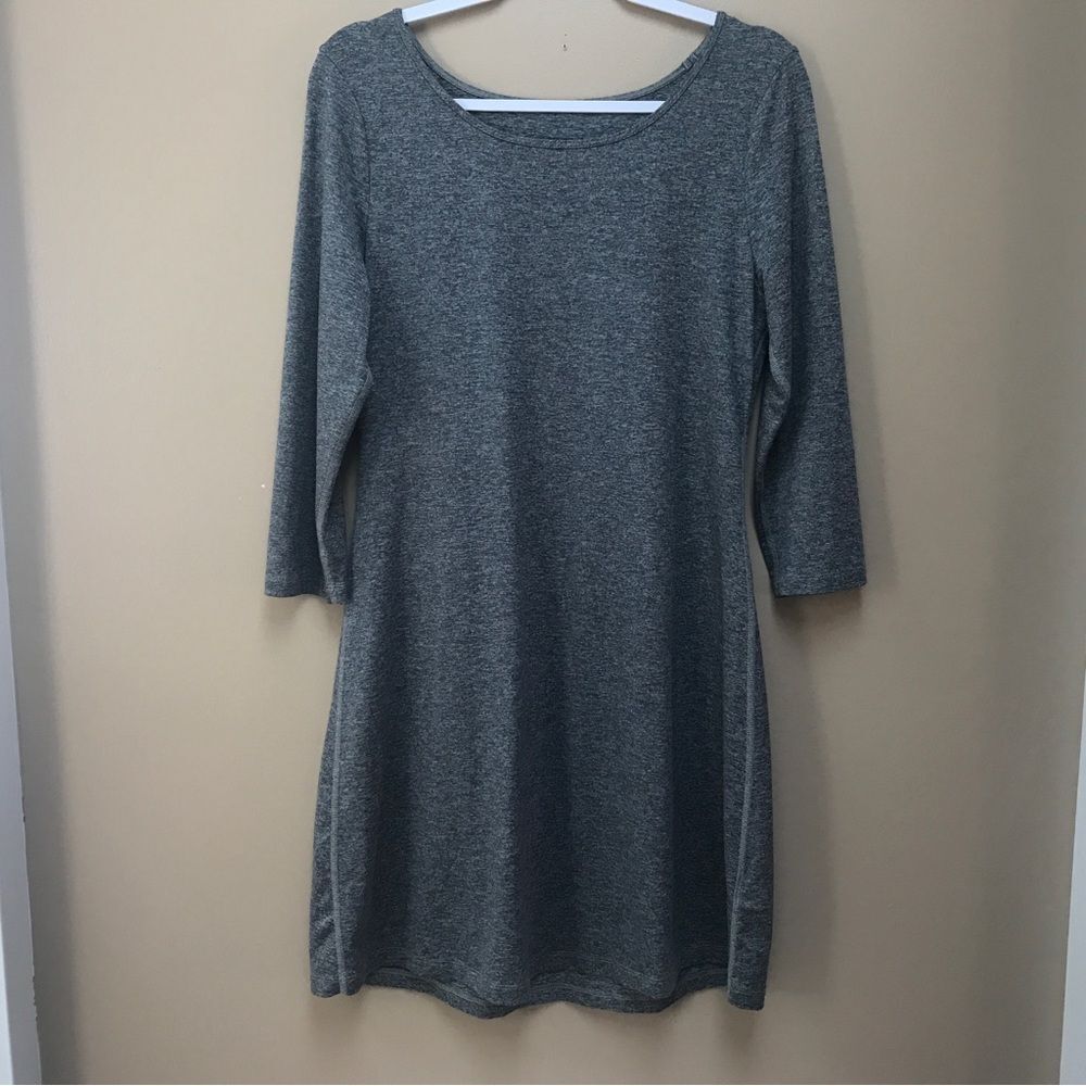 LN Patagonia Gray See Brook 3/4 Sleeve Heathered Dress (M) - Picture 2 of 10